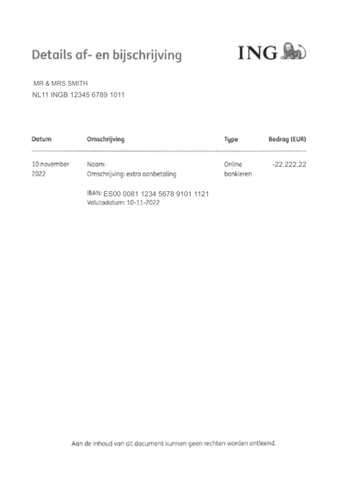 voorbeeld pdf afschrift